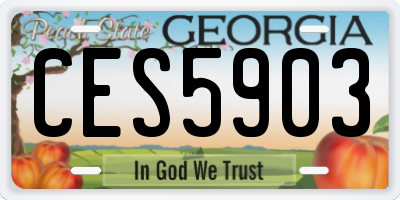 GA license plate CES5903