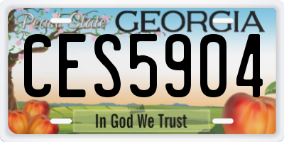 GA license plate CES5904