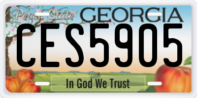 GA license plate CES5905