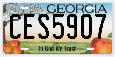 GA license plate CES5907