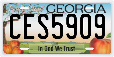 GA license plate CES5909