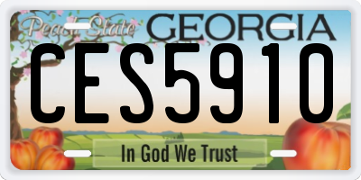 GA license plate CES5910