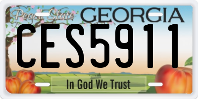 GA license plate CES5911