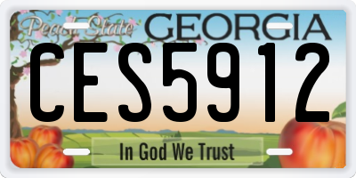 GA license plate CES5912