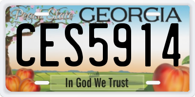 GA license plate CES5914