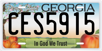 GA license plate CES5915