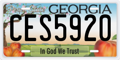 GA license plate CES5920