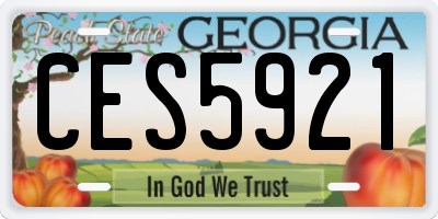 GA license plate CES5921