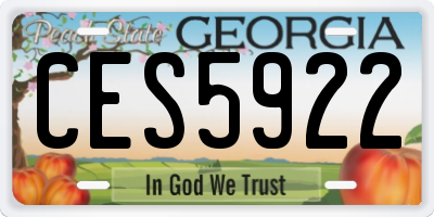 GA license plate CES5922