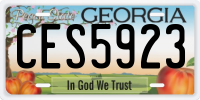 GA license plate CES5923