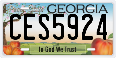 GA license plate CES5924