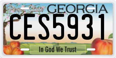 GA license plate CES5931