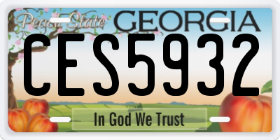 GA license plate CES5932