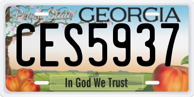 GA license plate CES5937