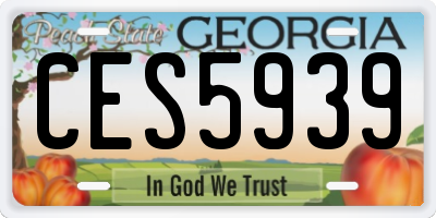 GA license plate CES5939