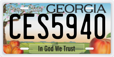 GA license plate CES5940