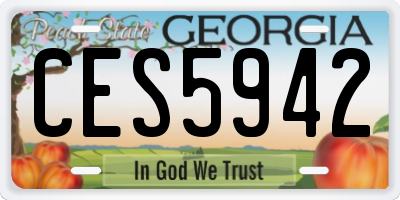 GA license plate CES5942