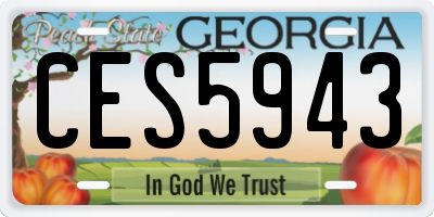 GA license plate CES5943
