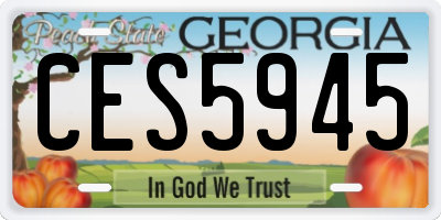GA license plate CES5945