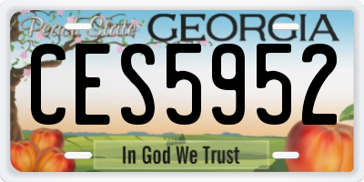 GA license plate CES5952