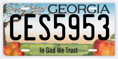 GA license plate CES5953