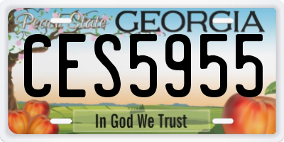 GA license plate CES5955
