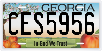 GA license plate CES5956
