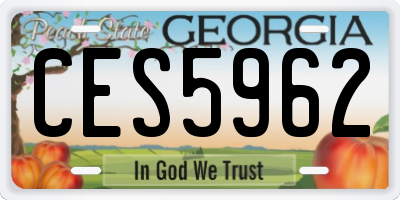 GA license plate CES5962