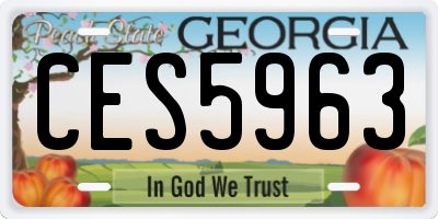 GA license plate CES5963