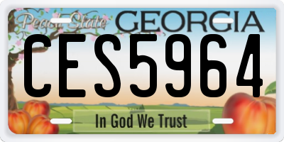 GA license plate CES5964