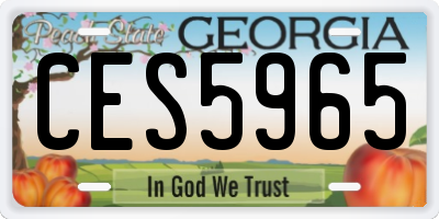 GA license plate CES5965