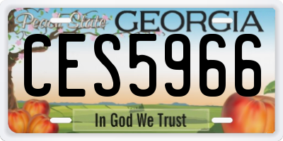GA license plate CES5966