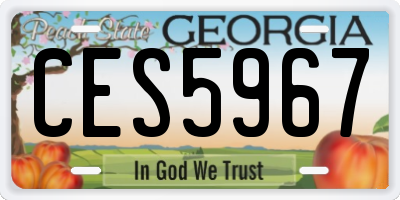 GA license plate CES5967