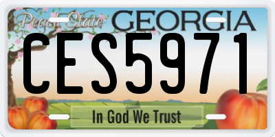 GA license plate CES5971