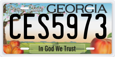 GA license plate CES5973