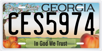 GA license plate CES5974