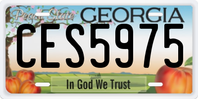 GA license plate CES5975