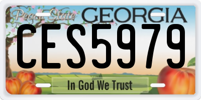 GA license plate CES5979