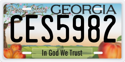 GA license plate CES5982