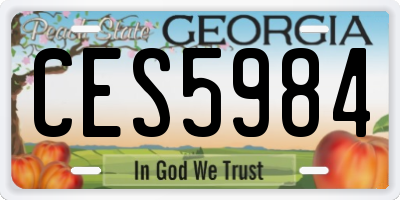 GA license plate CES5984