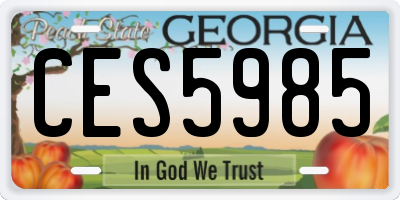 GA license plate CES5985