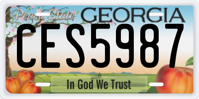 GA license plate CES5987