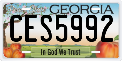 GA license plate CES5992