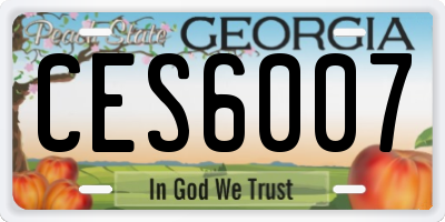 GA license plate CES6007