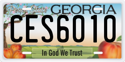 GA license plate CES6010