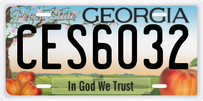 GA license plate CES6032