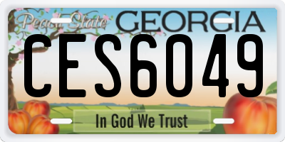 GA license plate CES6049