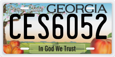 GA license plate CES6052