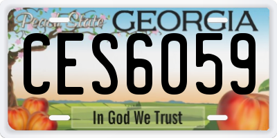 GA license plate CES6059