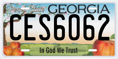 GA license plate CES6062